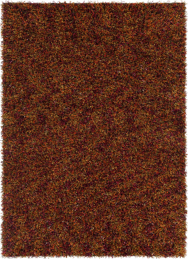 Chandra Rugs Hand-woven Shag Rug - Luxurious, Artisanal Comfort With Plush Texture For Cozy Home Décor Red,Orange Polyester Blo29402-35