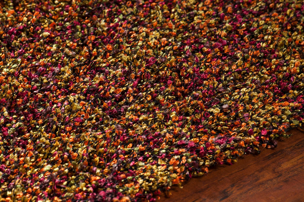 Chandra Rugs Hand-woven Shag Rug - Luxurious, Artisanal Comfort With Plush Texture For Cozy Home Décor Red,Orange Polyester Blo29402-35