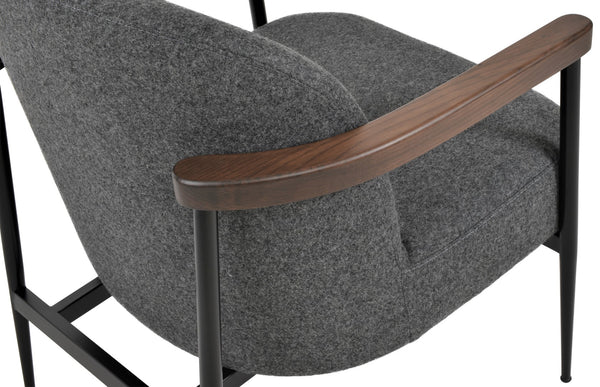 Soho Concept Bloomy Lounge Armchair - Camira Blazer Wool Fabric, 10-year Guarantee, Elegant Ash & Brass Design Walnut,Dark Grey,Black  Soho-concept-dining-chair-12891
