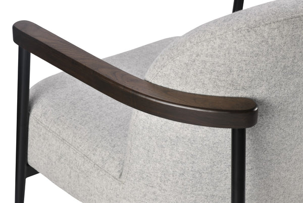 Soho Concept Bloomy Lounge Armchair - Camira Blazer Wool Fabric, 10-year Guarantee, Elegant Ash & Brass Design Silver,Black,Ash,Walnut  Soho-concept-dining-chair-12896