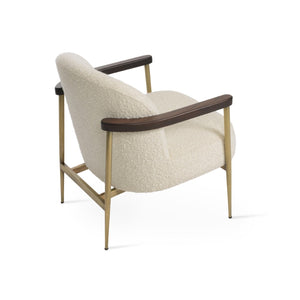 Soho Concept Bloomy Lounge Armchair - Camira Blazer Wool Fabric, 10-year Guarantee, Elegant Ash & Brass Design Ash,Walnut,Brass  Soho-concept-dining-chair-12742