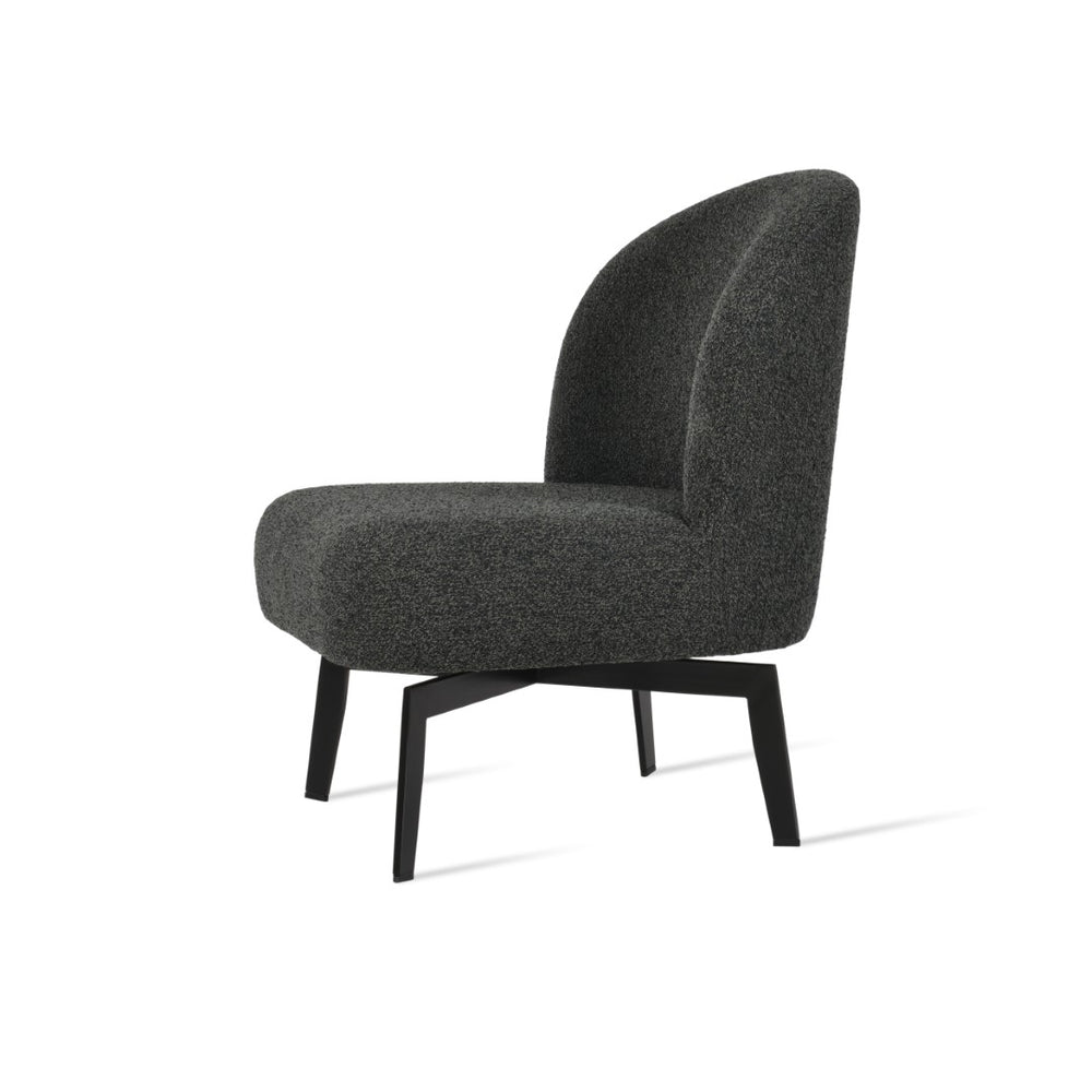 Soho Concept Hilton Lounge Swivel Chair - Stylish Boucle, Velvet & Camira Fabrics With 10-year Guarantee, 400 Lbs Capacity Black  Soho-concept-dining-chair-12881