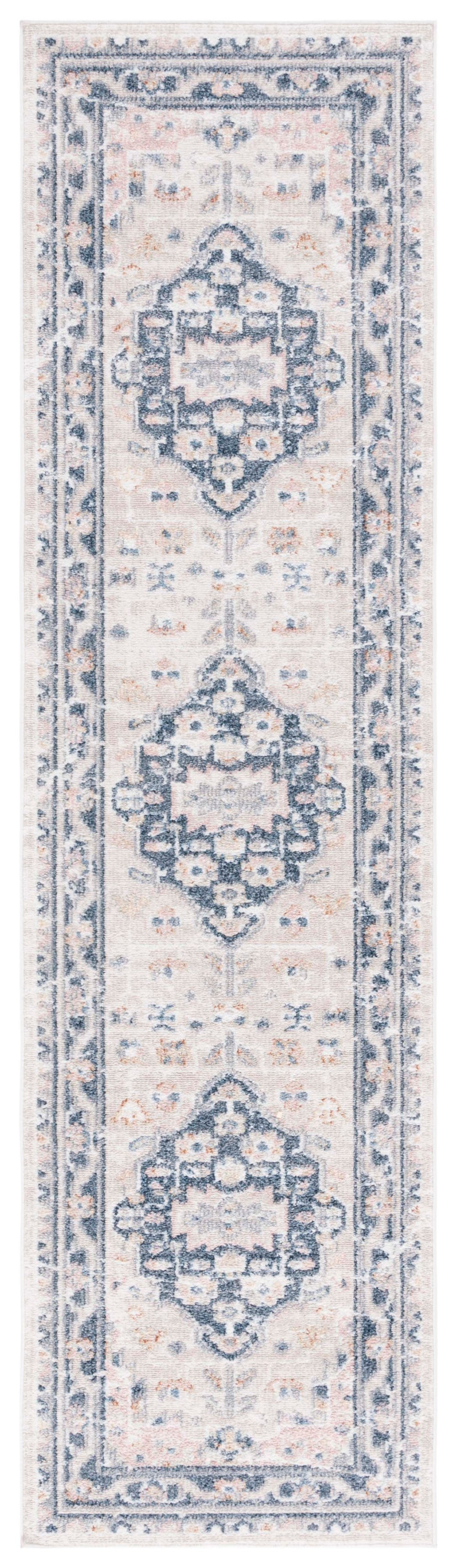 Safavieh Blair Washable Area Rug - Timeless Elegance, Stain-resistant, Luxurious Design For Modern Living Beige ,Navy Polyester Blr200b-8