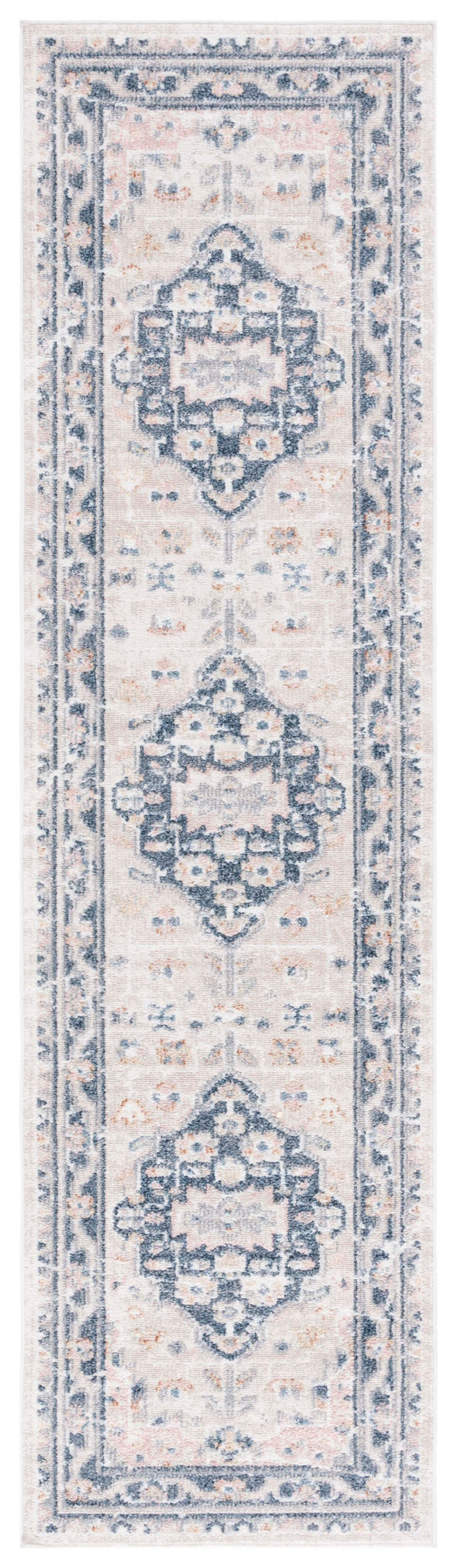 Safavieh Blair Washable Area Rug - Timeless Elegance, Stain-resistant, Luxurious Design For Modern Living Beige ,Navy Polyester Blr200b-8