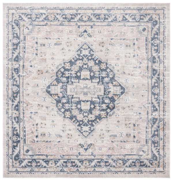 Safavieh Blair Washable Area Rug - Timeless Elegance, Stain-resistant, Luxurious Design For Modern Living Beige ,Navy Polyester Blr200b-8