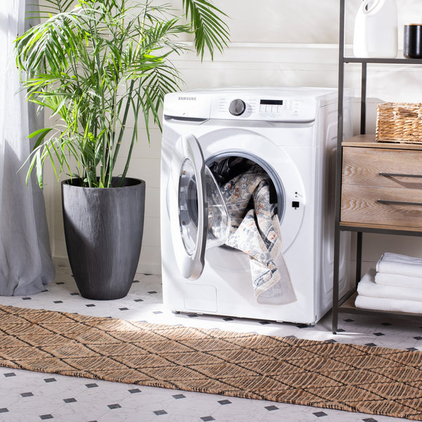 Safavieh Blair Washable Area Rug In Elegant Neutral Tones – Timeless Design, Soft Comfort & Easy Care Beige ,Grey Navy Polyester Blr204b-9