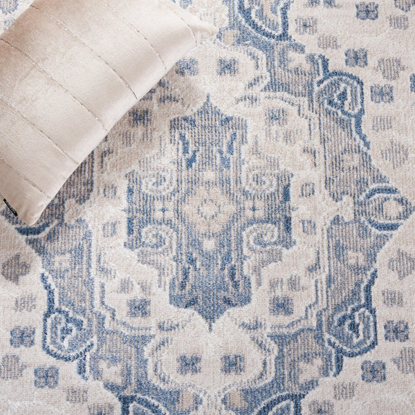 Safavieh Blair Washable Area Rug - Elegant Beige & Grey Blue Design, Durable, Slip-resistant, Oeko-tex Certified Beige ,Grey Blue Polyester Blr208b-8