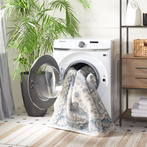 Safavieh Blair Washable Area Rug - Elegant Beige & Grey Blue Design, Durable, Slip-resistant, Oeko-tex Certified Beige ,Grey Blue Polyester Blr208b-8