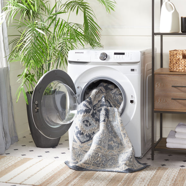 Safavieh Blair Washable Area Rug - Elegant Flat Weave Design In Beige And Navy For Timeless Home Décor Upgrade Beige ,Navy Polyester Blr210b-9