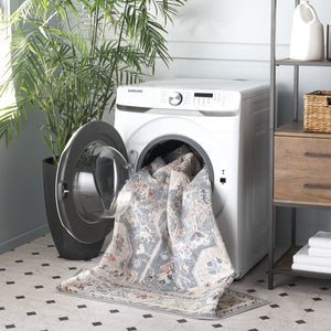 Safavieh Blair Washable Area Rug - Elegant Beige And Blue Design, Durable Flat Weave, Perfect For Any Room Beige ,Blue Polyester Blr212b-4