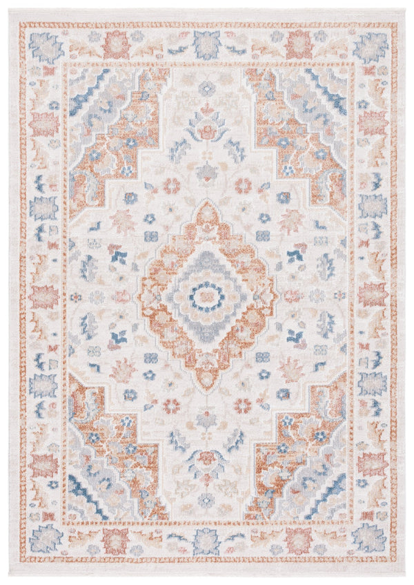 Safavieh Blair Washable Area Rug In Elegant Beige With Rich Rust Accents – Durable, Slip-resistant Beauty Beige ,Rust Polyester Blr214b-8