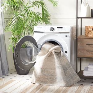 Safavieh Blair Washable Area Rug - Modern Abstract Design In Chic Grey And Beige For Elegant Spaces Grey ,Beige Polyester Blr216f-4