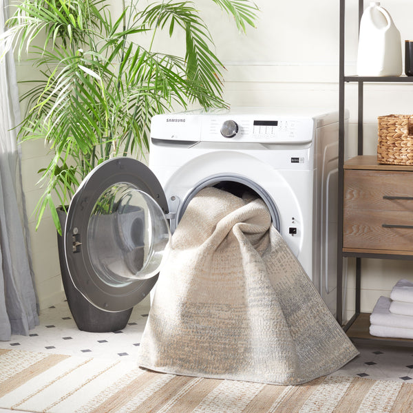 Safavieh Blair Washable Area Rug - Modern Abstract Design In Chic Grey And Beige For Elegant Spaces Grey ,Beige Polyester Blr216f-4