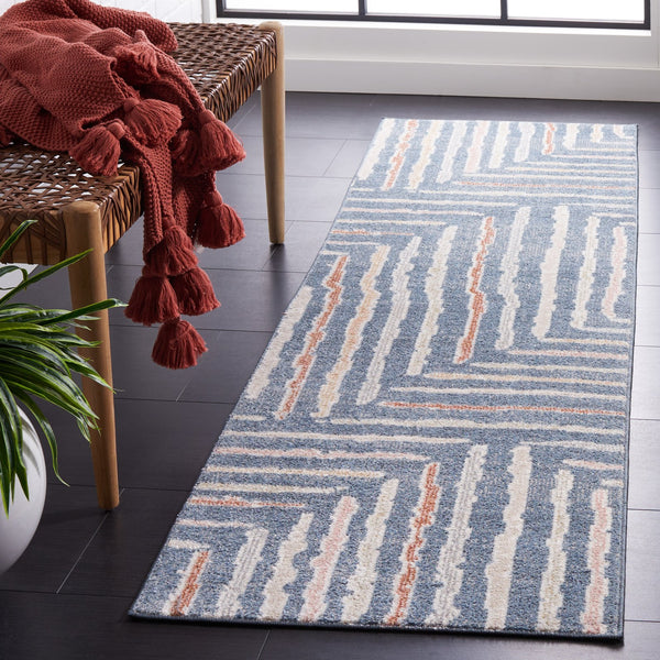 Safavieh Blair Washable Area Rug - Durable, Soft, And Slip-resistant With Stunning Abstract Design For Home Blue ,Multi Polyester Blr222m-28