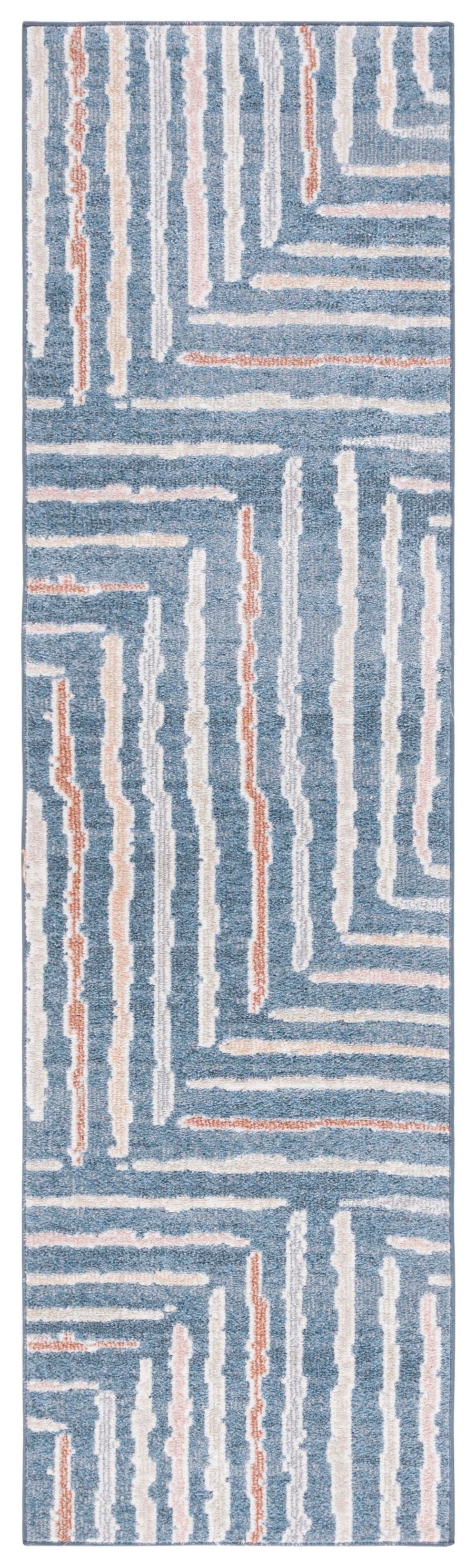 Safavieh Blair Washable Area Rug - Durable, Soft, And Slip-resistant With Stunning Abstract Design For Home Blue ,Multi Polyester Blr222m-28