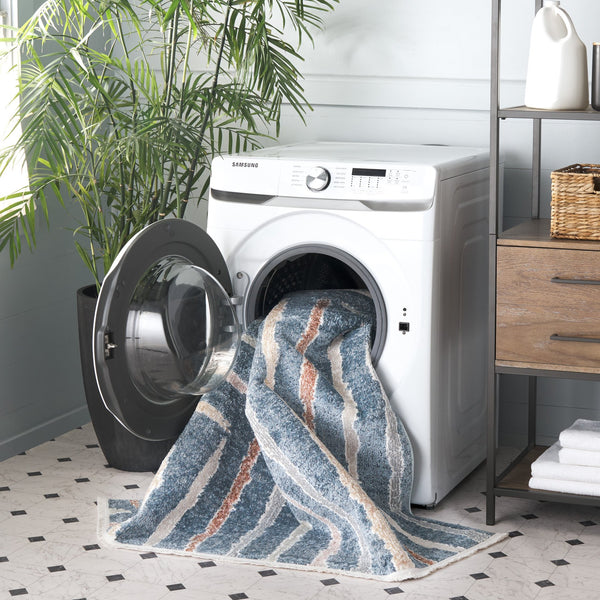 Safavieh Blair Washable Area Rug - Durable, Soft, And Slip-resistant With Stunning Abstract Design For Home Blue ,Multi Polyester Blr222m-28