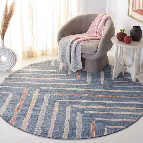 Safavieh Blair Washable Area Rug - Durable, Soft, And Slip-resistant With Stunning Abstract Design For Home Blue ,Multi Polyester Blr222m-28
