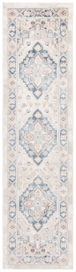 Safavieh Blair Washable Area Rug - Elegant Ivory And Blue Design With Durable Polyester For Timeless Style Ivory ,Blue Polyester Blr240a-5