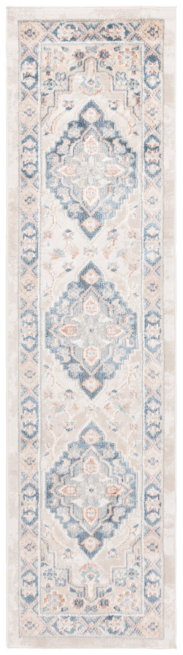 Safavieh Blair Washable Area Rug - Elegant Ivory And Blue Design With Durable Polyester For Timeless Style Ivory ,Blue Polyester Blr240a-5