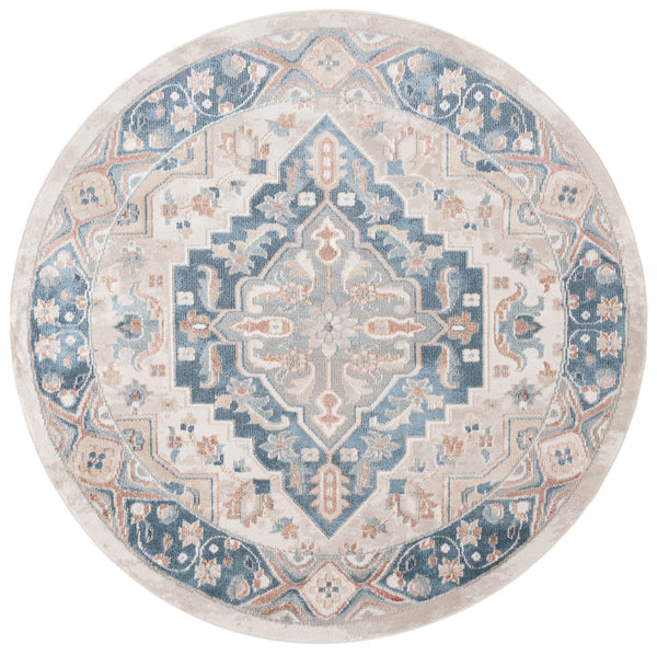 Safavieh Blair Washable Area Rug - Elegant Ivory And Blue Design With Durable Polyester For Timeless Style Ivory ,Blue Polyester Blr240a-5