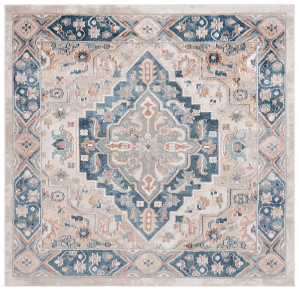 Safavieh Blair Washable Area Rug - Elegant Ivory And Blue Design With Durable Polyester For Timeless Style Ivory ,Blue Polyester Blr240a-5