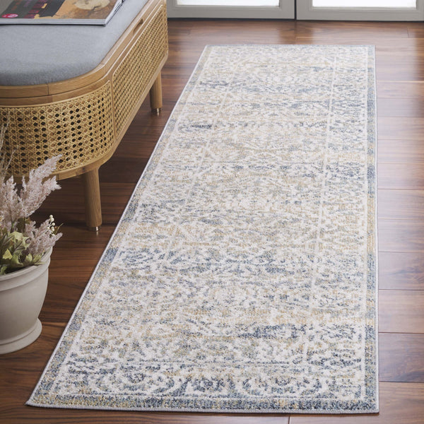Safavieh Blair Washable Area Rug – Elegant Power-loomed Design In Ivory And Blue For Luxurious Living Spaces Ivory ,Blue Polyester Blr242a-8