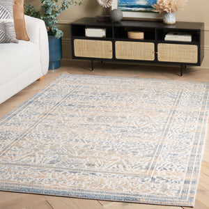 Safavieh Blair Washable Area Rug – Elegant Power-loomed Design In Ivory And Blue For Luxurious Living Spaces Ivory ,Blue Polyester Blr242a-8