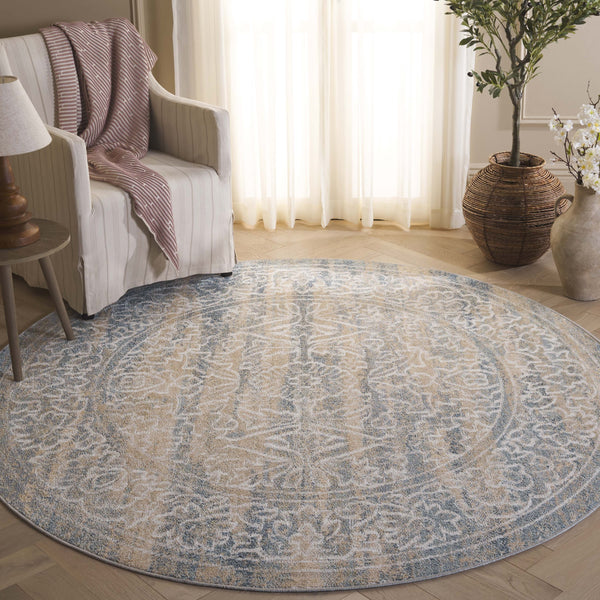 Safavieh Blair Washable Area Rug – Elegant Power-loomed Design In Ivory And Blue For Luxurious Living Spaces Ivory ,Blue Polyester Blr242a-8
