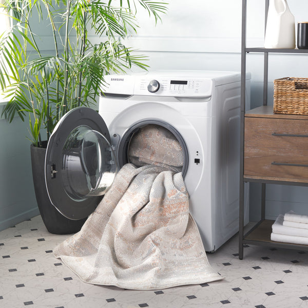 Safavieh Blair Washable Area Rug - Elegant Beige And Blue Design, Perfect For Living Rooms And High-traffic Areas Beige ,Blue Polyester Blr244b-28