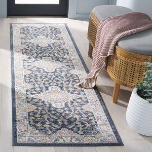 Safavieh Blair Washable Area Rug - Elegant Navy And Blue Design, Crafted In Turkey, Soft & Durable For Any Space Navy ,Blue Polyester Blr246n-7r