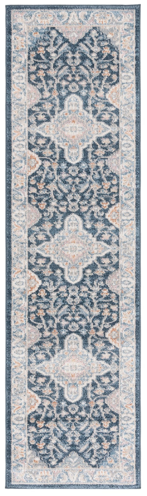 Safavieh Blair Washable Area Rug - Elegant Navy And Blue Design, Crafted In Turkey, Soft & Durable For Any Space Navy ,Blue Polyester Blr246n-7r