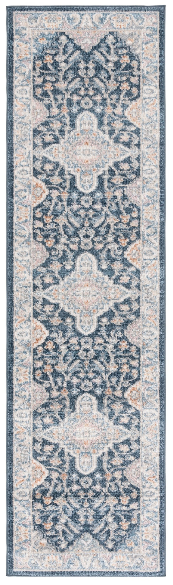Safavieh Blair Washable Area Rug - Elegant Navy And Blue Design, Crafted In Turkey, Soft & Durable For Any Space Navy ,Blue Polyester Blr246n-7r
