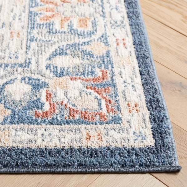 Safavieh Blair Washable Area Rug - Elegant Navy And Blue Design, Crafted In Turkey, Soft & Durable For Any Space Navy ,Blue Polyester Blr246n-7r