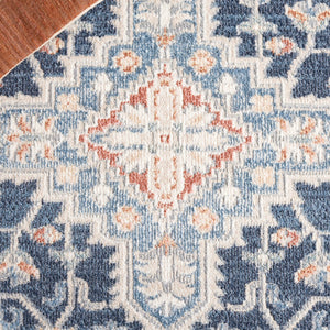 Safavieh Blair Washable Area Rug - Elegant Navy And Blue Design, Crafted In Turkey, Soft & Durable For Any Space Navy ,Blue Polyester Blr246n-7r