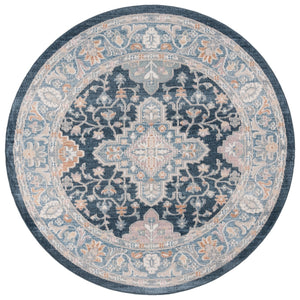 Safavieh Blair Washable Area Rug - Elegant Navy And Blue Design, Crafted In Turkey, Soft & Durable For Any Space Navy ,Blue Polyester Blr246n-7r