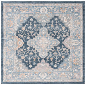 Safavieh Blair Washable Area Rug - Elegant Navy And Blue Design, Crafted In Turkey, Soft & Durable For Any Space Navy ,Blue Polyester Blr246n-7r