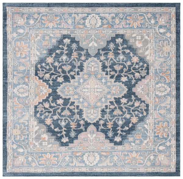 Safavieh Blair Washable Area Rug - Elegant Navy And Blue Design, Crafted In Turkey, Soft & Durable For Any Space Navy ,Blue Polyester Blr246n-7r