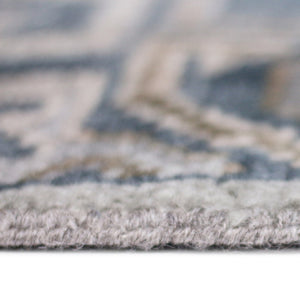 Amer Rugs Blu Hand-knotted Geometric Pattern Area Rug - Luxurious New Zealand Wool For Timeless Elegance Blue Wool Blu330810