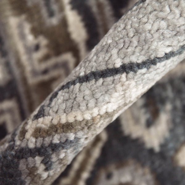 Amer Rugs Blu Hand-knotted Geometric Pattern Area Rug - Luxurious New Zealand Wool For Timeless Elegance Blue Wool Blu330810