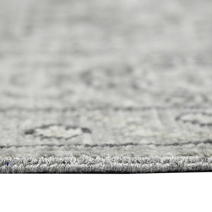 Amer Rugs Blu Hand-knotted Geometric Pattern Area Rug - Luxurious New Zealand Wool For Timeless Elegance Gray Wool Blu350203