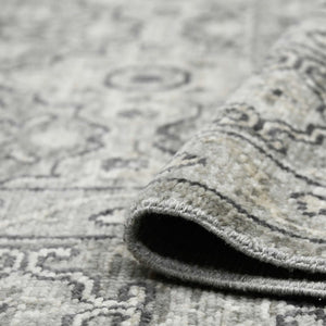 Amer Rugs Blu Hand-knotted Geometric Pattern Area Rug - Luxurious New Zealand Wool For Timeless Elegance Gray Wool Blu350203