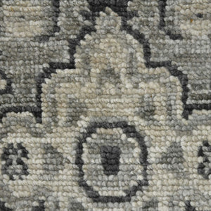 Amer Rugs Blu Hand-knotted Geometric Pattern Area Rug - Luxurious New Zealand Wool For Timeless Elegance Gray Wool Blu350203