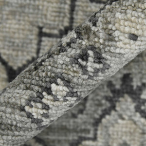 Amer Rugs Blu Hand-knotted Geometric Pattern Area Rug - Luxurious New Zealand Wool For Timeless Elegance Gray Wool Blu350203