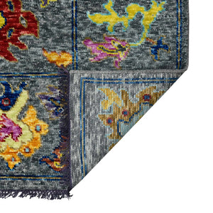 Amer Rugs Blu Classic Hand-knotted Oriental Area Rug - Timeless Design In 100% New Zealand Wool, Vintage Charm Gray Wool Blu510912