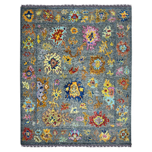 Amer Rugs Blu Classic Hand-knotted Oriental Area Rug - Timeless Design In 100% New Zealand Wool, Vintage Charm Gray Wool Blu510912