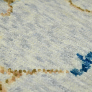 Amer Rugs Blu Geometric Pattern Hand-knotted Area Rug In 100% New Zealand Wool For Elegant Home Décor Ivory,Light Brown Wool Blu520203