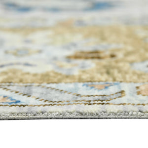 Amer Rugs Blu Geometric Pattern Hand-knotted Area Rug In 100% New Zealand Wool For Elegant Home Décor Ivory,Light Brown Wool Blu520203