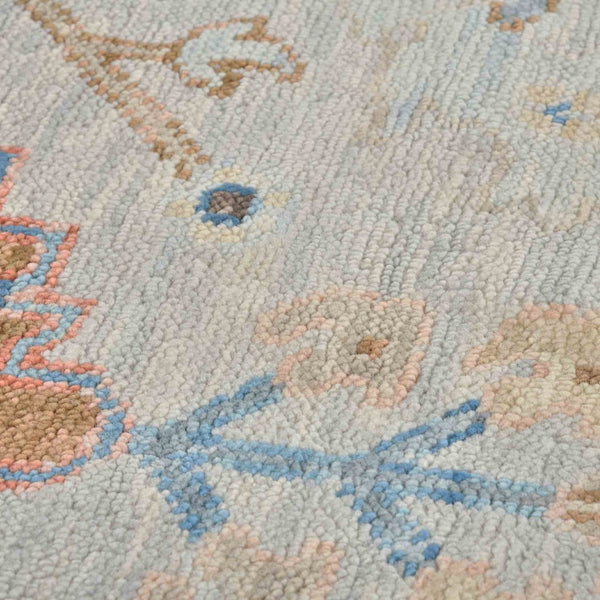 Amer Rugs Blu Hand-knotted Geometric Pattern Area Rug - Luxurious New Zealand Wool For Timeless Elegance Ivory,Gray Wool Blu570810