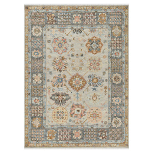 AMER Rugs Blu  BLU-57 Hand-Knotted Handmade Handspun New Zealand Wool Classic Geometric Rug Ivory 10' x 14'