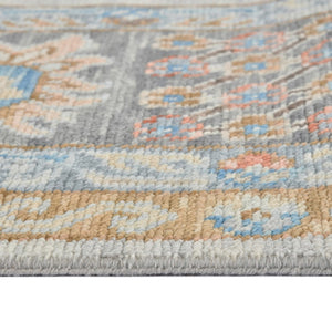 Amer Rugs Blu Hand-knotted Geometric Pattern Area Rug - Luxurious New Zealand Wool For Timeless Elegance Ivory,Gray Wool Blu570810